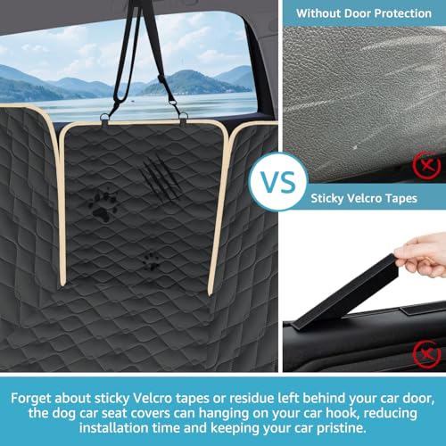 Lassie XL Truck Dog Seat Cover Back Seat with 2 Seat Belts, Dog Car Hammock for Large SUV and Trucks Compatible with F150 F250/Chevrolet Silverado/Ram Pickup/GMC Sierra/Toyota Tundra and Crew Cab - color: Black, size: Truck