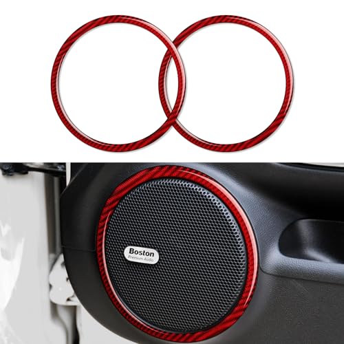 Carbon Fiber Decal Car Door Audio Speaker Sticker Interior Trim for Chevrolet Camaro 2010 2011 2012 2013 2014 2015 Accessories - color: Door Audio Speaker