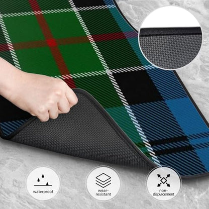 Kirkpatrick Tartan Car Foot Pad 4pc Set - Thick Rubber Floor Pad Suitable for Off Road Trucks, Home Suvs, and Daily Commuters