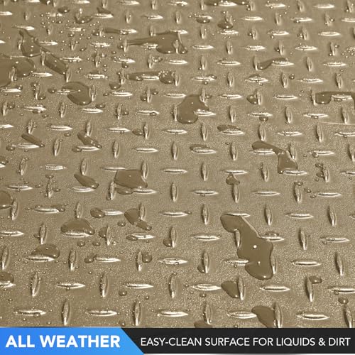 PIC AUTO Trunk Cargo Liner, Heavy Duty Rubber Floor Mats, Trimmable to Fit for Car, SUV, Van, and Trucks – All-Weather, Anti-Slip Backing, Easy to Clean, Durable and Long-Lasting (Large,Beige) - color: Beige