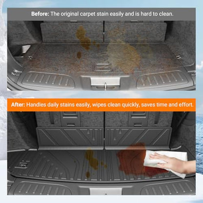 powoq Trunk Mat Compatible with 2016-2026 Dodge Durango 6&7 Seats TPE Trunk Liner Cargo Liner Replacement for 2016-2026 Dodge Durango Accessories (Trunk Mat 6&7 Seats) - color: Trunk Mat 6&7 Seats