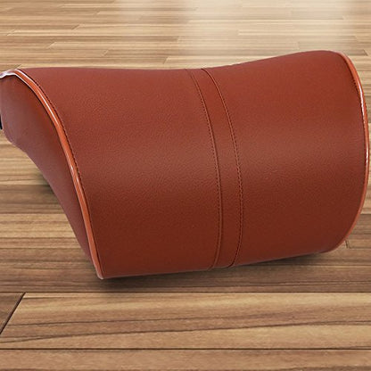 Car Seat Neck Pillow Headrest Head Support Pillow Cushion Pad Soft Memory Foam PU Soft Leather Comfortable with Adjustable Strap - color: Brown