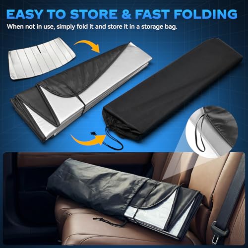Windshield Sun Shade for 2015-2020 Cadillac Escalade/Escalade ESV, Chevrolet Suburban/Tahoe, GMC Yukon/Yukon XL, Custom Fit Accordion Folding Design Front Window Sunshade Blocks UV Heat - size: For 2015-2020 Escalade/Suburban/Tahoe/Yukon