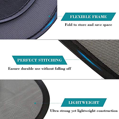IC ICLOVER Car Sun Shade, UV Protection Folding Auto Rear Window Sunshade, 39 x 20 Inch Universal Mesh Back Window Visor with Suction Cups for Children - color: Black - Suction Cups