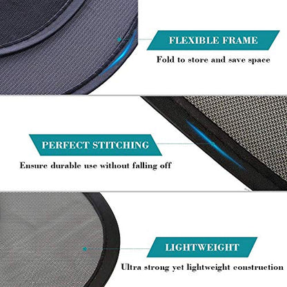 IC ICLOVER Car Sun Shade, UV Protection Folding Auto Rear Window Sunshade, 39 x 20 Inch Universal Mesh Back Window Visor with Suction Cups for Children - color: Black - Suction Cups