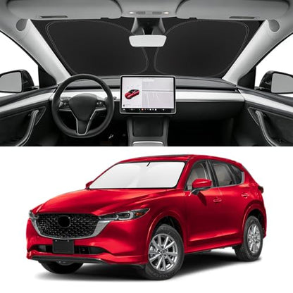 Custom Fit Windshield Sun Shade for Mazda CX5 2017-2025, Foldable Car Sunshade Accessories with Storage Bag, UV & Heat Reflector, Keep Your Car Cooler - size: for Mazda CX5 2017-2025