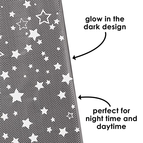 Diono Starry Night Car Window Shade for Baby, Retractable Car Sun Shade for Blocking Sun Glare, UV Rays with Glow in The Darks Stars, Black