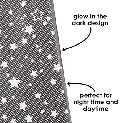 Diono Starry Night Car Window Shade for Baby, Retractable Car Sun Shade for Blocking Sun Glare, UV Rays with Glow in The Darks Stars, Black