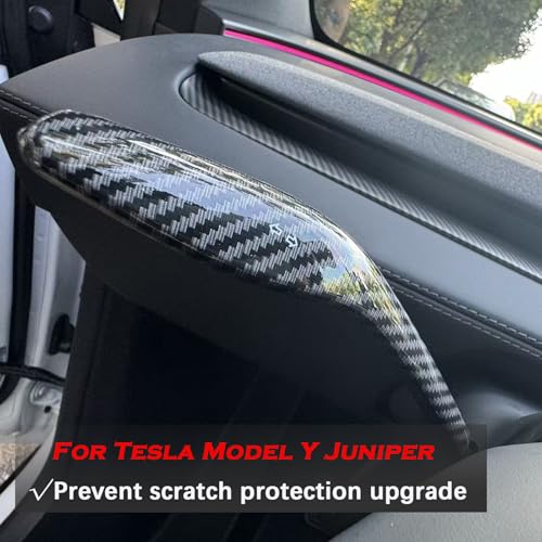 YHCDSEA Steering Lever Cover for Tesla Model Y Juniper, Gear Shift Cover Accessory - Decorative Cover (My Juniper-Glossy Carbon Fiber Pattern) - style: MY Juniper-Glossy Carbon Fiber Pattern