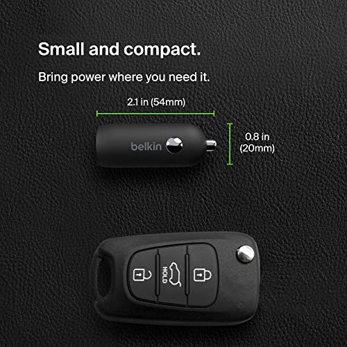 Belkin Boost↑Charge™ 30W Compact Fast Car Charger w/USB-C Power Delivery Port for iPhone 16, 16 Pro, 15, 15 Pro, Galaxy S25, S24, Note, Pixel 9 & More - Black - style: Charger