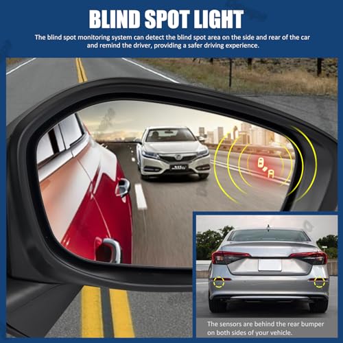 Passenger Side Mirror Assembly Compatible with Honda Civic 2022-2025 Heated with Blind Spot Monitor, Power Adjustable Glass Replace 76208T20A21 HO1321351 (7Pin Right) - style: 7pin Right