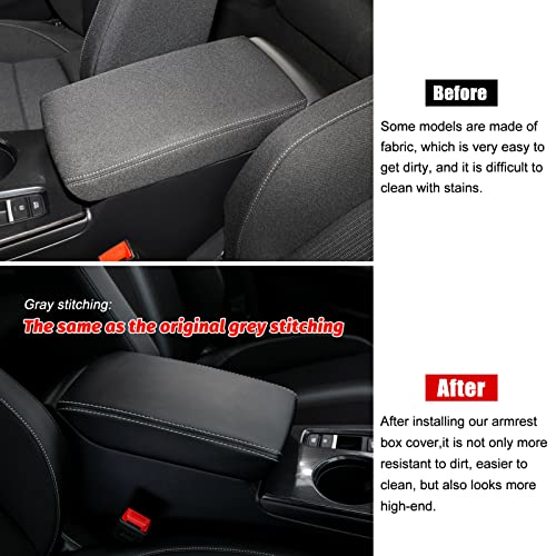 CKE Compatible with Honda Civic 2026 2025 2024 2023 2022 with CVT Car Center Console Armrest Cover Armrest Storage Box Lids Seat Cover Protector -Black (Gray line) - color: Black (Gray Line)