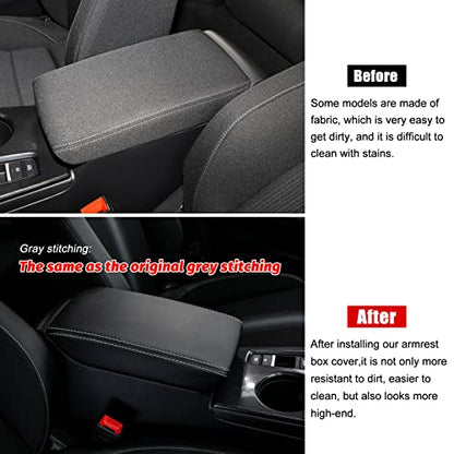 CKE Compatible with Honda Civic 2026 2025 2024 2023 2022 with CVT Car Center Console Armrest Cover Armrest Storage Box Lids Seat Cover Protector -Black (Gray line) - color: Black (Gray Line)