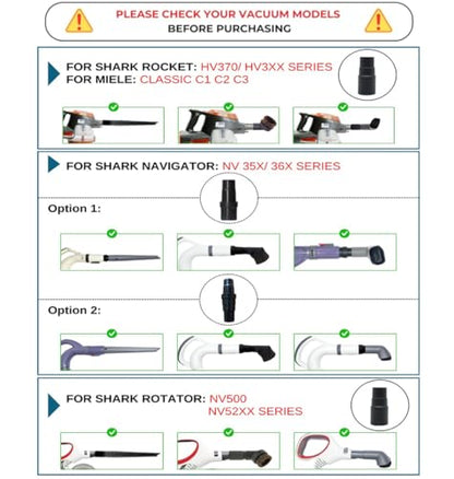 For Shark Vacuum Cleaner Accessories Replacement Kit | Household Cleaning Set with Crevice Tool, Dust Brushes & Vacuum Hose Adapters | 35MM Vacuum Attachments & Brushes - style: Replacement Attachment Kit