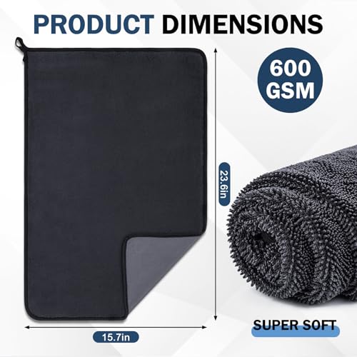 Navona 5 Pack Microfiber Car Drying Towels – Ultra Absorbent, Lint-Free Multi-Purpose Cloths for Car Wash, Bathroom Body Drying, Kitchen Cleaning & Sports Sweat Wiping