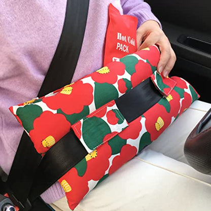 Hysterectomy Pillow Abdominal Post Surgery Pillows with Pocket Comfort for Ice Heat Packs Tummy Tuck Belly Incision Recovery Seatbelt Gifts Women Patients Red Flower - color: Red Flower