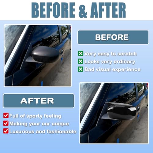 XITER 2pcs Rear View Side Mirror Cover Side Mirror Cap for Dodge Charger 2006 2007 2008 2009 2010,Glossy Black - color: Glossy Black