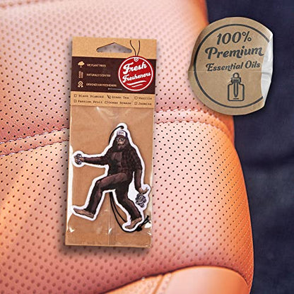 Sasquatch Car Air Fresheners 4 Pack, Car Air Fresheners Scented With Premium Oils By Fresh Fresheners (4 Pack)