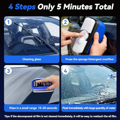 New Upgrade 3.0 Automotive Oil Film Cleaning Brush for Car Windows - 3-Second Oil Dissolving, Refillable Liquid, Clear Vision Glass Cleaner, Car Windshield Cleaner for Cleaning Brush (3PCS) - size: XXXL