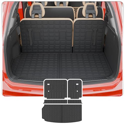 Cargo Mat Compatible with 2024 2025 2026 Chevrolet Traverse (NOT Limited) GMC Acadia 2025 2026 Buick Enclave Cargo Liner Back Seat Cover Chevy Traverse Accessories (Trunk Mat+Backrest Mats) - style: For Chevrolet Traverse NOT Limited | 2024-2026