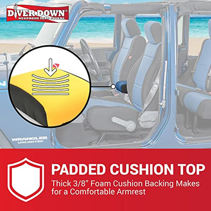 Diver Down Neoprene Center Console Cover - Fits Jeep 2007-2018 JK JKU Wrangler - Cushioned Armrest Cover - Doesn't Burn Your Elbow - Tight Custom Fit - Comfortable Foam Armrest Pad (07-10 Charcoal) - color: Charcoal, size: 2007-2010 JK