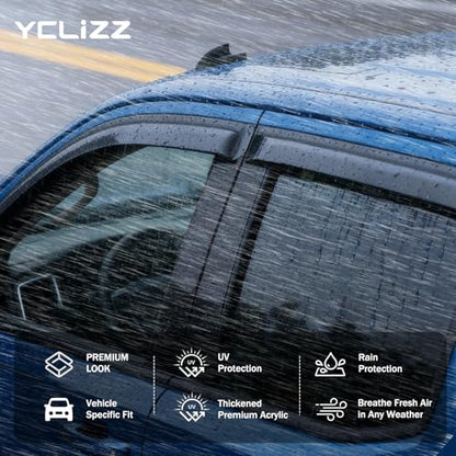 Window Visors Rain Guards Compatible with 2018-2024 Volkswagen (VW) Tiguan, Side Window Wind Deflectors Vent Shades Out-Channel Accessories, Dark Smoke 4 Pcs, 2019 2020 2021 2022 2023 - size: 2018-2024 VW Tiguan