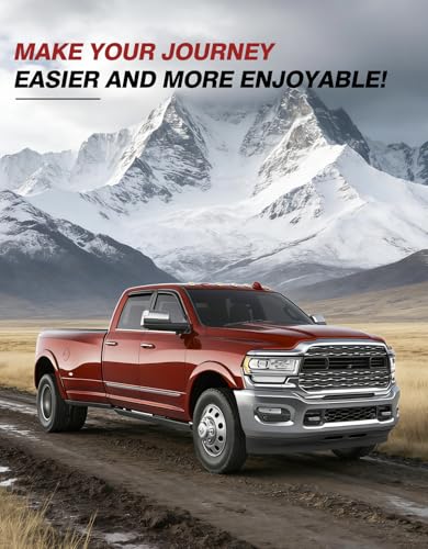 Outside-Mount Window Rain Guards Fit for Dodge Ram 1500 2009-2024/2010-2025 Ram 2500 & 3500, Extra Durable Window Visors Wind Deflector Dark Smoke Vent Shades Car Tape-on with Thicker 4PCS - size: Fit for 09-24 Ram 1500/10-25 Ram 2500 & 3500