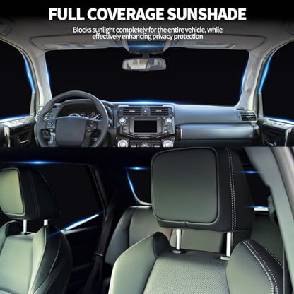 8 PCS Full Set Window Shades for Toyota 4Runner 2010-2024 Accessories, UV Block & Privacy Protection, Foldable Car Windshield Side Rear Window Sun Shade Covers for Camping Napping Leisure - size: for Toyota 4Runner 2010-2024