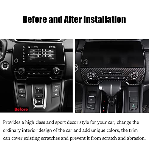 for CRV 2017-2021 Air Conditioning Knob Climate Control Module Panel ABS Carbon Fiber Grain Center Console CD Panel Cover Trim Sticker for Honda CRV 2017 2018 2019 2020 2021(Not Fit for LX) - color: Air Conditioning Knob Panel