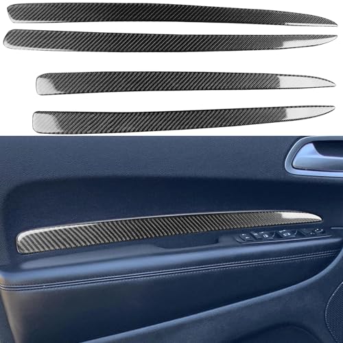 NVCNX Real Premium Carbon Fiber Accessories for Dodge Durango 2011-2020 2012 2013 2014 2015 2016 2017 2018 2019 Car Front Rear Door Panel Strip Cover Interior Trim Sticker Decal 4PCs - color: 2011-2020 Door Panel Trim