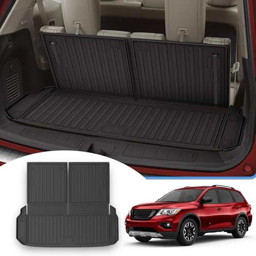 Cargo Mat & Backerst Mat Compatible with 2013-2020 Nissan Pathfinder/2013 Infiniti JX35/2014-2020 Infiniti QX60 - Cargo Liner Trunk Mat All Weather TPE Pathfinder 2020 Accessories - style: 10) for Nissan Pathfinder 2013-2020 Cargo Liner & Seat Back Mat