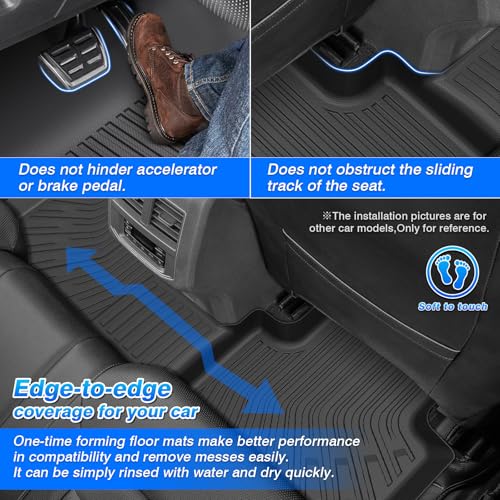 Floor Mats for Jeep Grand Cherokee L (6-Seater Without 2nd Row Center Console) 2021-2025 2026, All Weather Cargo Liner & Door Sill Guards for Grand Cherokee L Accessories, Car Accessories - size: 2)Jeep Grand Cherokee L【21-26】Full set