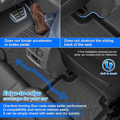 Floor Mats for Jeep Grand Cherokee L (6-Seater Without 2nd Row Center Console) 2021-2025 2026, All Weather Cargo Liner & Door Sill Guards for Grand Cherokee L Accessories, Car Accessories - size: 2)Jeep Grand Cherokee L【21-26】Full set
