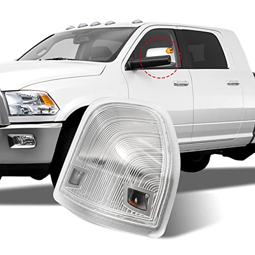 68302828AA 68302829AA Left and Right LED Side Mirror Turn Signal Light Replacement for 2010-2018 Dodge Ram 1500 2500 3500 4500 5500, 2 Pcs (Clear Cover Lens)