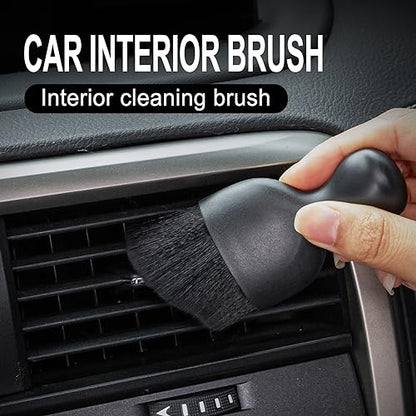 GaRhomxy Car Detailing Brushes, Car Interior Dust Sweeping Soft Brush, Soft Bristles Brush Cleaning Tool for Automotive Dashboard, Air Conditioner Vents, Computer, Scratch Free(Black) - color: Black