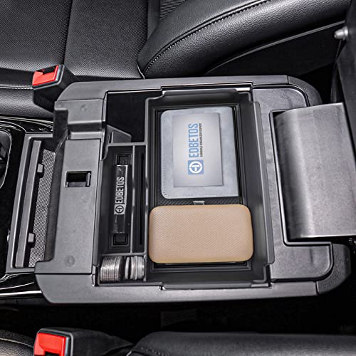 EDBETOS Center Console Organizer Tray Compatible with Ford Explorer Accessories 2020 2021 2022 2023 2024 2025 2026 Interior Secondary Armrest Storage Glove Box Divider Insert ABS Material, Black Trim