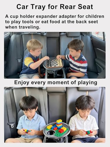 Car Cup Holder Tray, Cup Holder Table Expander for Car - Secure & 360°Adjustable Swivel arm, 9.84" Table, Car Tray fit for Cup Holders 2.56"-3.7" dm Wide