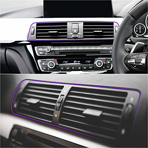 X AUTOHAUX Car Interior Gap Door Edge Trim Strip Line Chrome Purple 8m 26.25ft - color: Chrome Purple