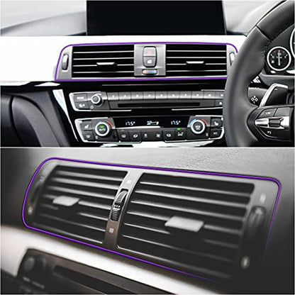 X AUTOHAUX Car Interior Gap Door Edge Trim Strip Line Chrome Purple 8m 26.25ft - color: Chrome Purple