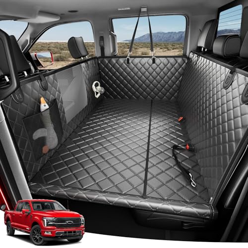 Zanch Heavy-Duty Dog Truck Seat Cover, Flat Solid Back Seat Extender for Multi Large Dogs, Hard Bottom Supports 450 lb, Waterproof Hammock Protector, XL for Full-Size Crew Cab Trucks & SUVs, Black - color: Black, size: XL - Full-size Trucks & SUVs