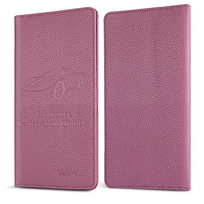 Valardoh Premium Car Registration and Insurance Card Holder, Car Document Holder for Cards, Driver License & other Essential Documents (Purple) - color: Purple