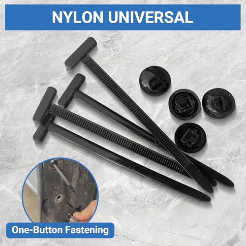 100PCS Nylon Universal Cable Tie Buckle Zip Ties – Push Mount Button Lock Clips, UV-Resistant Fasteners for Car Wire Harness, Garage, Electrical & Automotive Use