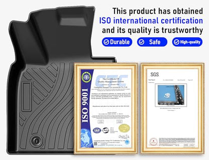 Carbon Fiber Floor Mats for Toyota Tundra 2022-2024 2025 CrewMax Cab Accessories,TPE All Weather Protection Floor Mats,Custom Fit 1st&2nd Row Car Floor Liners Set,Heavy Duty Accessories - size: Toyota Tundra 2022-2025