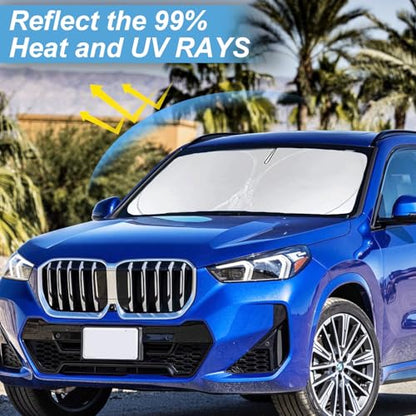 for X1 E84 Sunshade Windshield Sun Shade for BMW X1, xDrive23i, xDrive25e E84 F48 Accessorie 2016-2025 Insulated Front Window Shield Windshield Cover Protector Privacy UV Reflector Block Heat - size: for BMW X1 E84 16-25