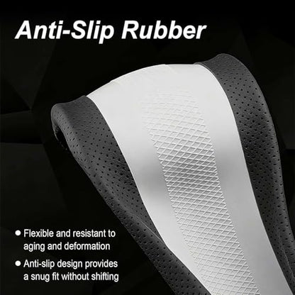 Luxury Microfiber Leather Steering Wheel Cover Compatible with Ford F-150 F-250 F-350, 15.5-16 Inch Non-Slip Breathable Interior Accessories, Comfortable Grip Anti-Slip (Black)