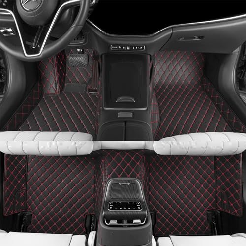 Car Floor mat is Compatible with 99% Models, All-Weather car Floor mat Completely Protects The Interior of The Vehicle, and Provides Vehicle Information to Complete Customization. (Black/red) - color: Black/red