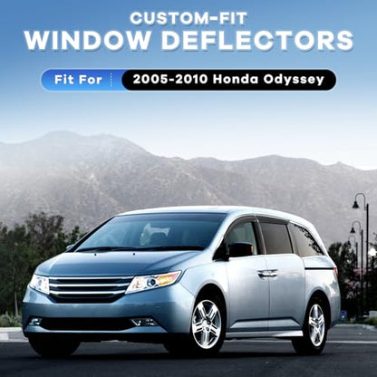 4PCS Rain Guards Fit for Honda Odyssey 2005-2010, Front & Rear Window Visors Wind Deflector, Outside Mount Vent Shade 2005 2006 2007 2008 2009 2010, 94029 - size: For 2005-2010 Honda Odyssey