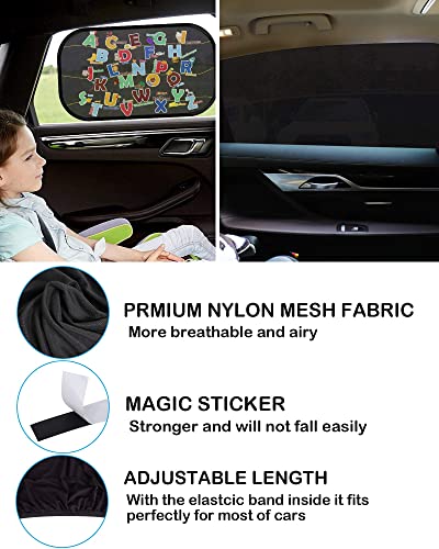 Tevlaphee Car Sunshade Kids, Universal Sun Visor Car Net Sunscreen Baby with Certified UV for Side Window Mesh Material Protects Passenger Baby, Children & Pets(L) (L) - size: L