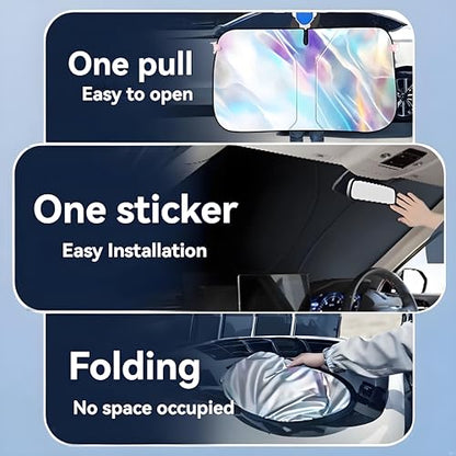 for Honda CRV Windshield Sun Shade - Foldable Windshield Cover Sun Shade CRV 2007-2025 Accessories Protect Car from Sun Rays Overlapping UV Reflective Window Sunshad