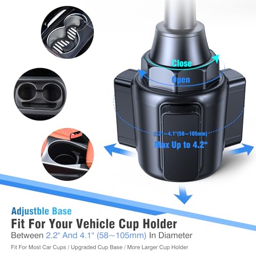 Miracase Cup Holder Phone Mount - Universal Gooseneck Adjustable Car Cell Phone Mount for iPhone, Samsung, Google and All 4.0-7.2 inches Smartphones - style: Gooseneck